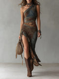 Elena ∙ Vestido largo asimétrico de un solo hombro