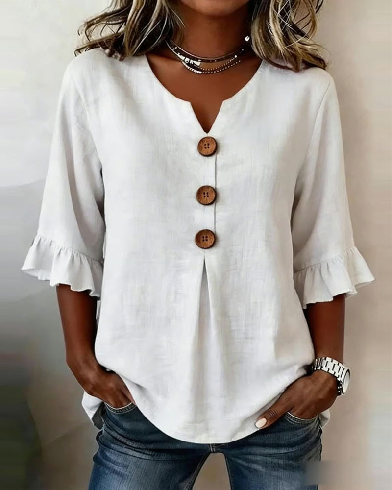 Sophia - Blusa con botones de madera