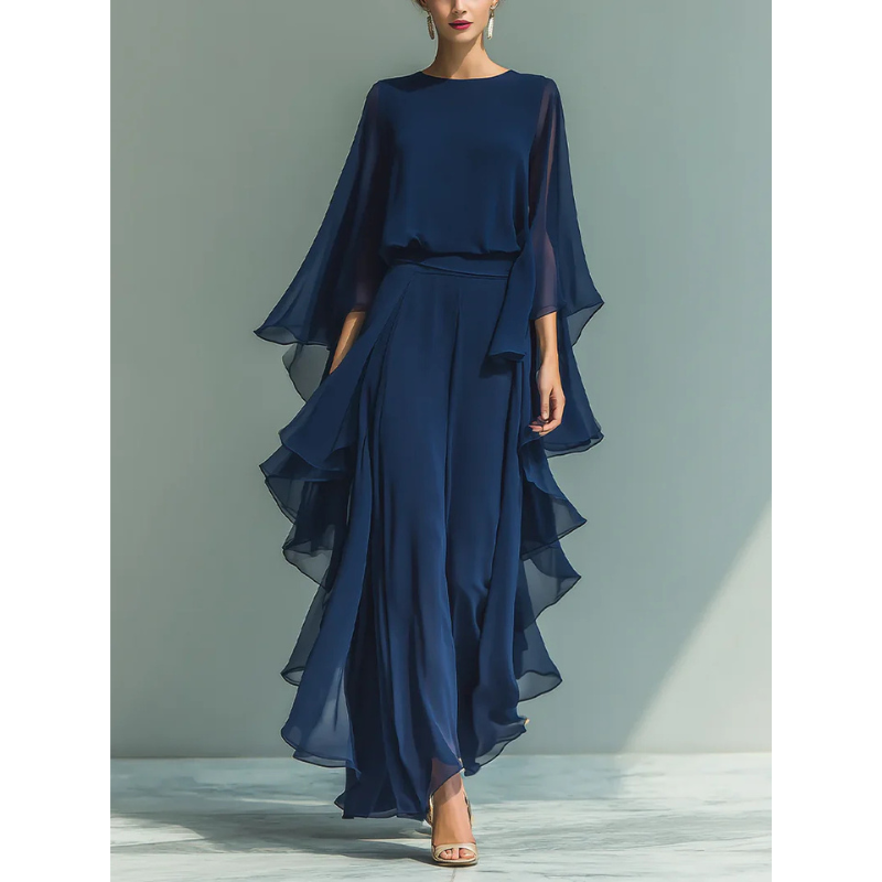 Aurora | Conjunto elegante de chiffón con volante