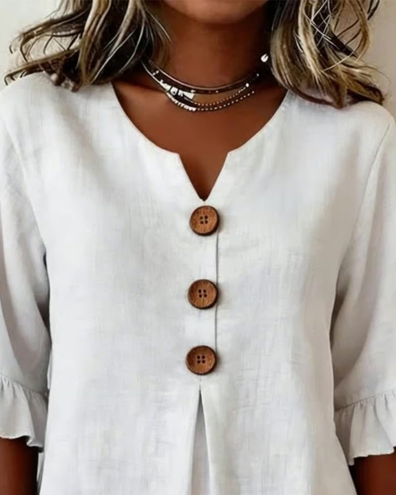 Sophia - Blusa con botones de madera