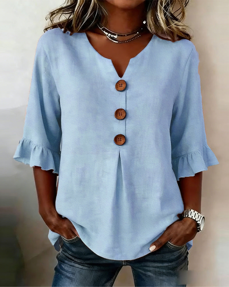 Sophia - Blusa con botones de madera