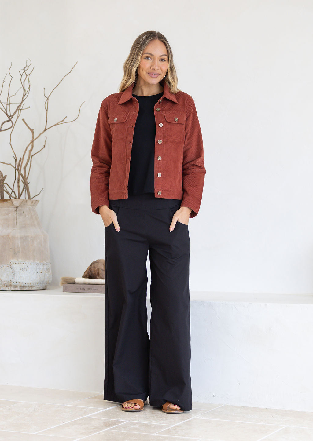 Chaqueta de pana y denim