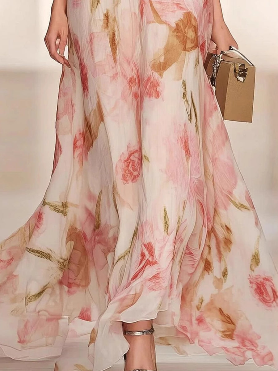 Vestido con escote en V y estampado floral