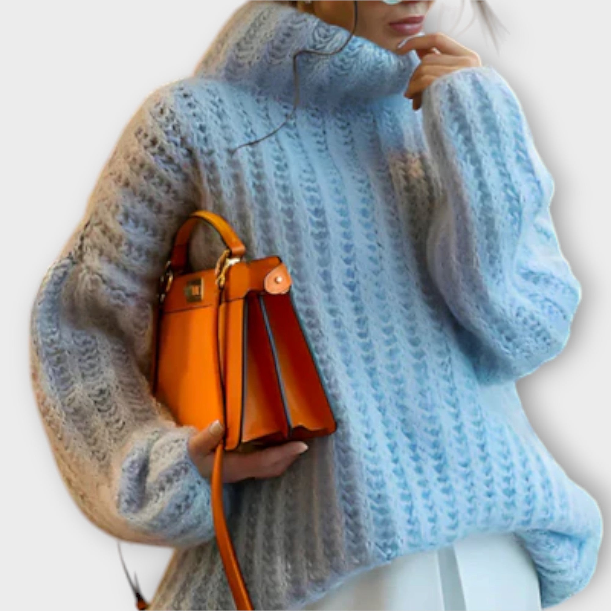 Paulina - Jersey de manga larga suave con capucha para mujer