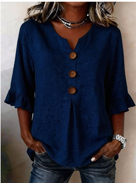 Sophia - Blusa con botones de madera