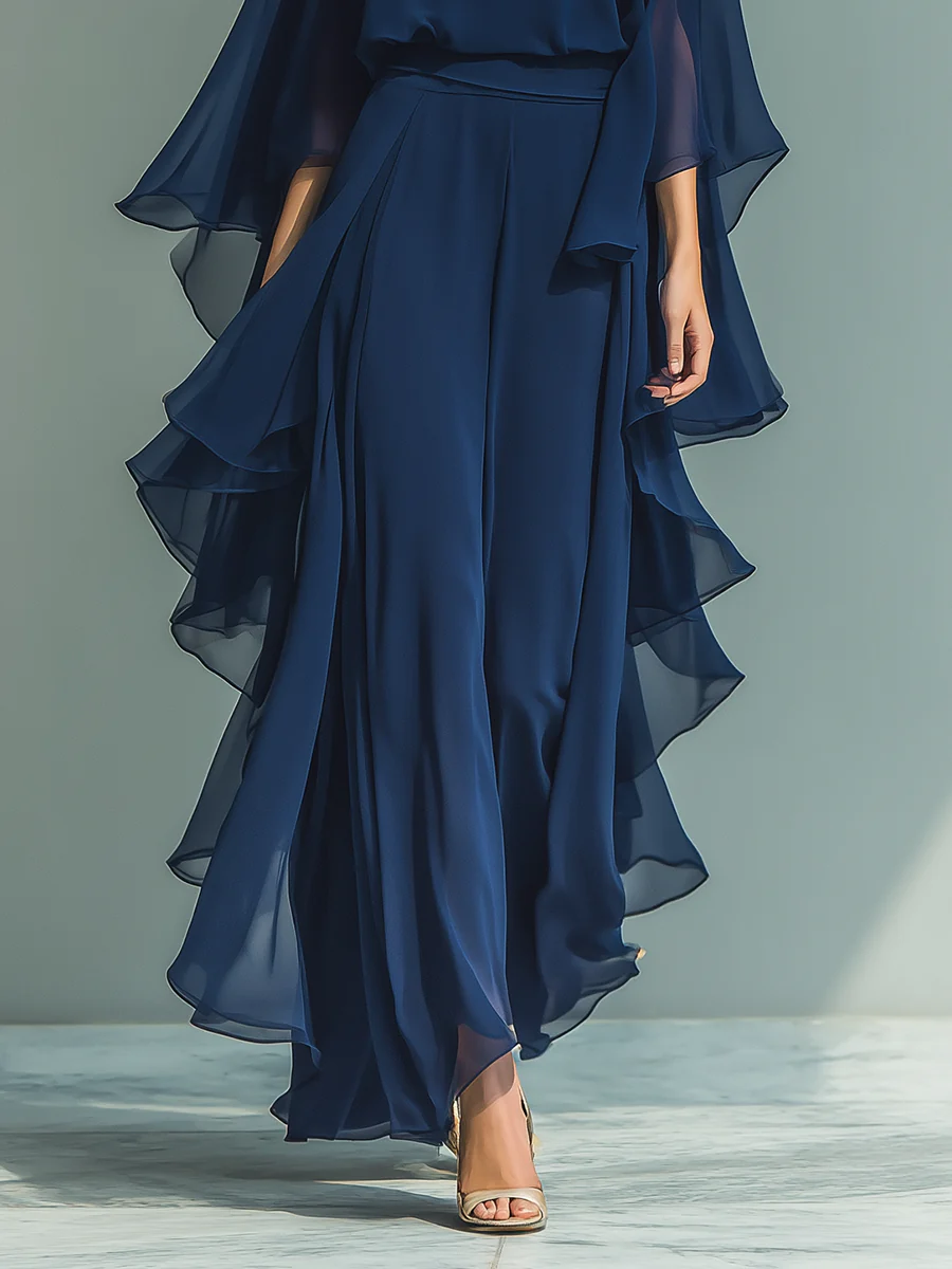 Aurora | Conjunto elegante de chiffón con volante