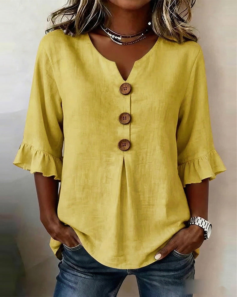 Sophia - Blusa con botones de madera