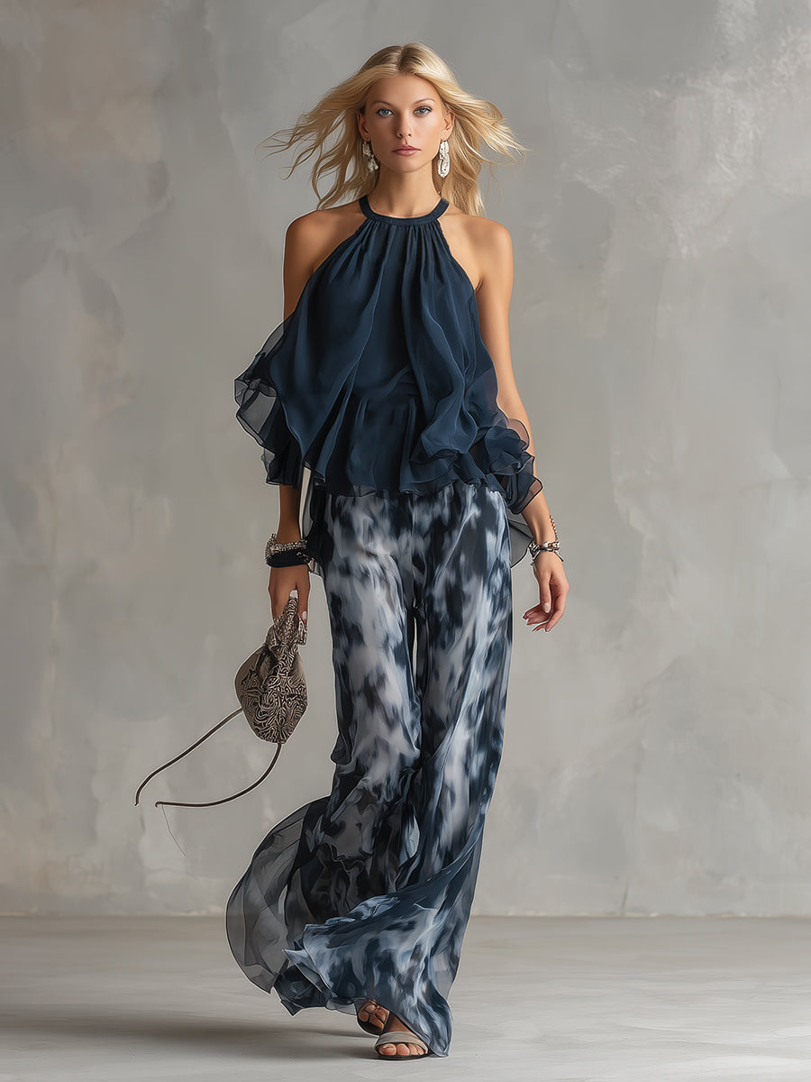 Élise | Conjunto elegante y ligero con top fluido y pantalones anchos