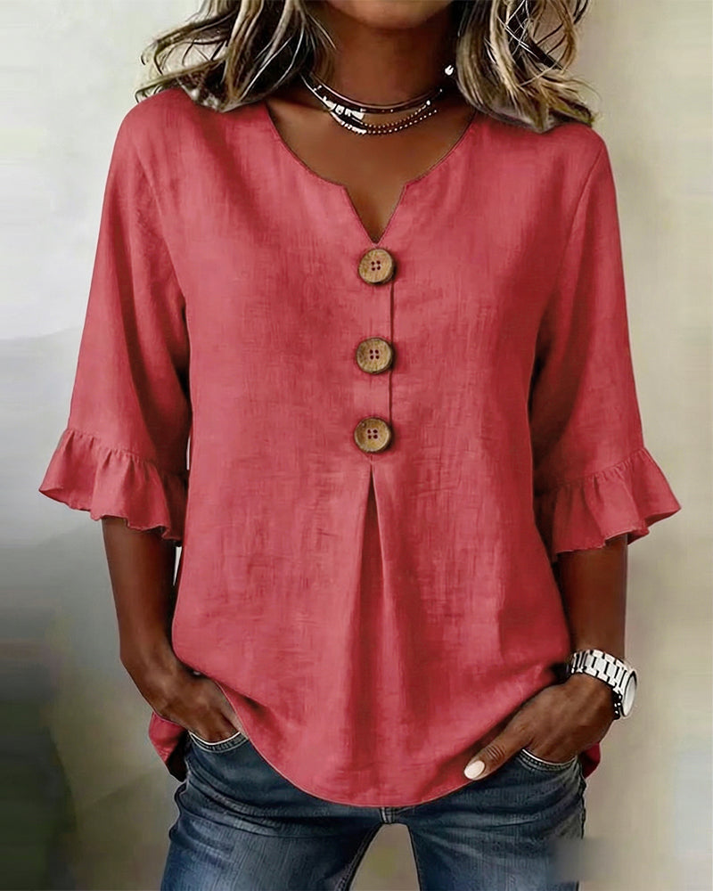 Sophia - Blusa con botones de madera