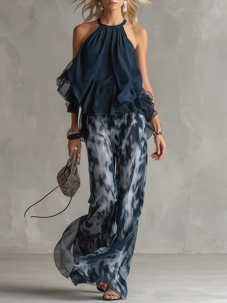 Élise | Conjunto elegante y ligero con top fluido y pantalones anchos