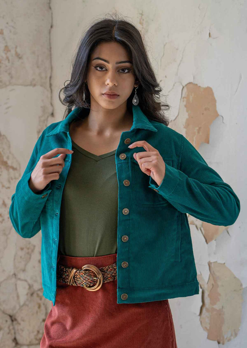 Chaqueta de pana y denim