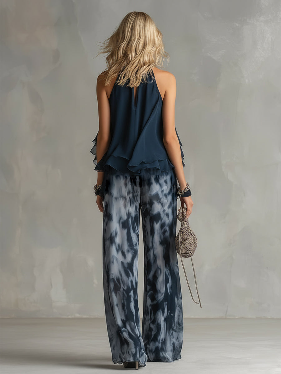 Élise | Conjunto elegante y ligero con top fluido y pantalones anchos